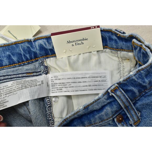 Abercrombie & Fitch Women The Dad Short High Rise Blue Denim Size 29 Cotton NWT - Picture 6 of 8